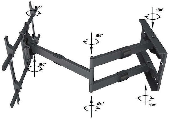 Multibrackets M Universal Телевизионна Стойка За Стена С Удължително Рамо До 75" И 40кг