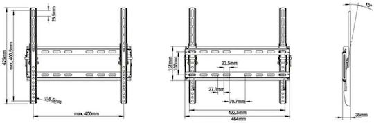 Vivanco WTP 410 37597 Стойка за телевизор Стенен до 55" и 45кг