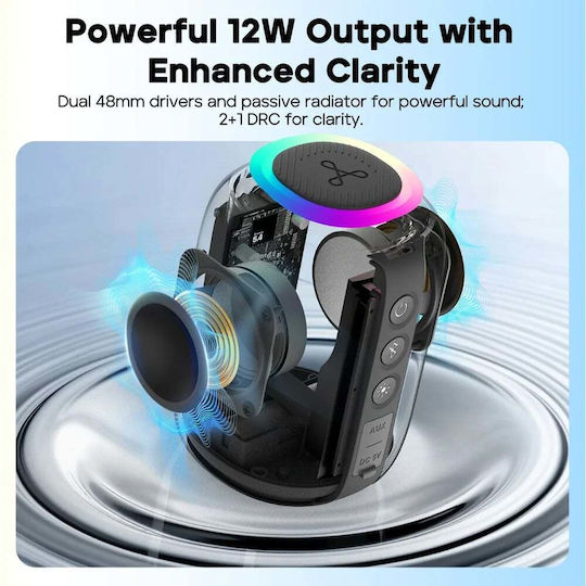 Tribit Stormbox Mini + BTS33 Αδιάβροχο Ηχείο Bluetooth 12W με Διάρκεια Μπαταρίας έως 12 ώρες Μαύρο
