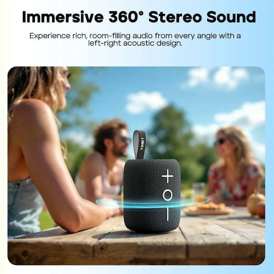Tribit Stormbox Mini + BTS33 Αδιάβροχο Ηχείο Bluetooth 12W με Διάρκεια Μπαταρίας έως 12 ώρες Μαύρο