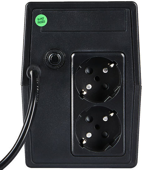 Tescom LCD 650AP UPS Line-Interactive 650VA 390W με 2 Schuko Πρίζες