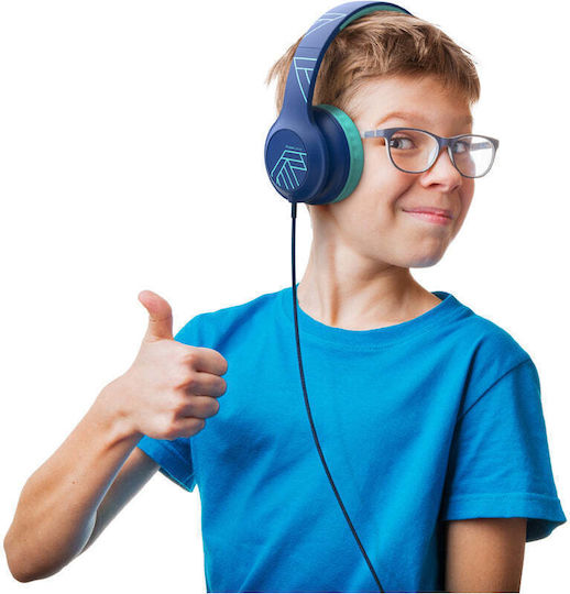PowerLocus Pled Ενσύρματα Παιδικά Over Ear Ακουστικά Μπλε