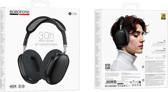 Borofone BO36 Tone Wireless Wired Over Ear Headphones With 30 Hours Playing Time Black