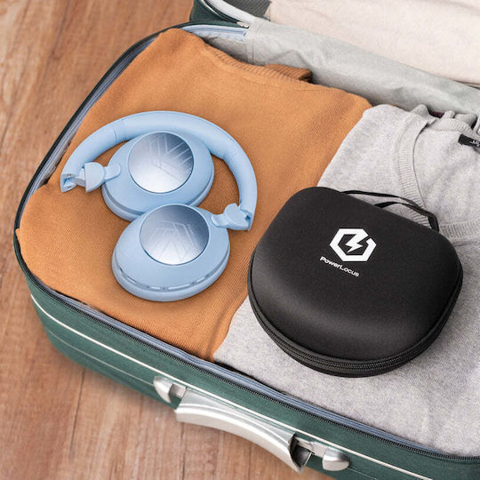 PowerLocus Orion Ασύρματα Bluetooth Over Ear Ακουστικά Γαλάζια