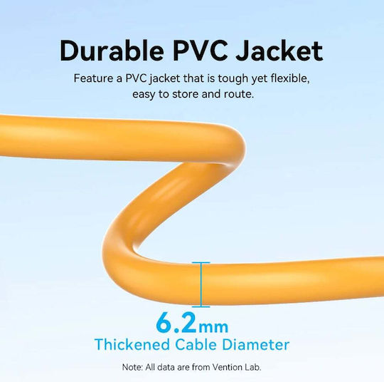Vention S/FTP Cat.6a (Gigabit) Network Cable Ethernet 0.3m Yellow