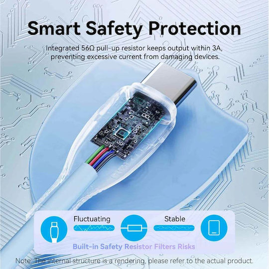 Vention USB 2.0 Cable USB-C Male - USB-A 18W Yellow 0.25m CTWYC