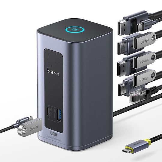 Baseus Nomos NU1 Air USB-C Dockingstation mit 4K PD Grau