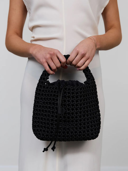 Gestrickte Damen Handtasche Schwarz