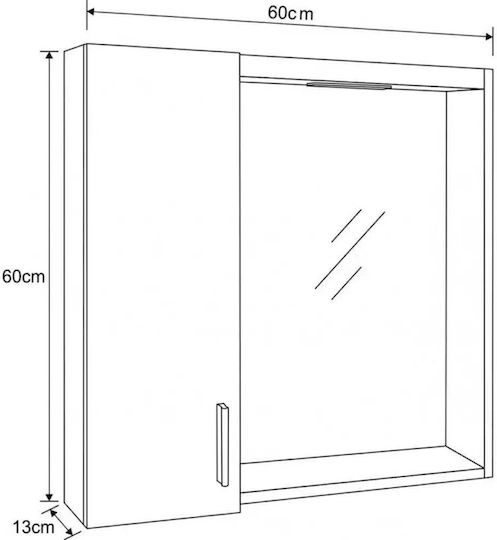 Inter Ceramic Badezimmerspiegel Led mit Schrank 38,5x55,4cm