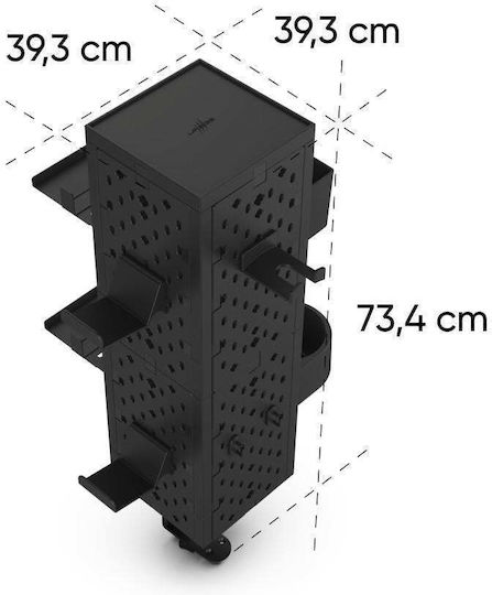 Urage Peg Board Perforated Panel Gaming Modular Kit Wall Table Mounting Black