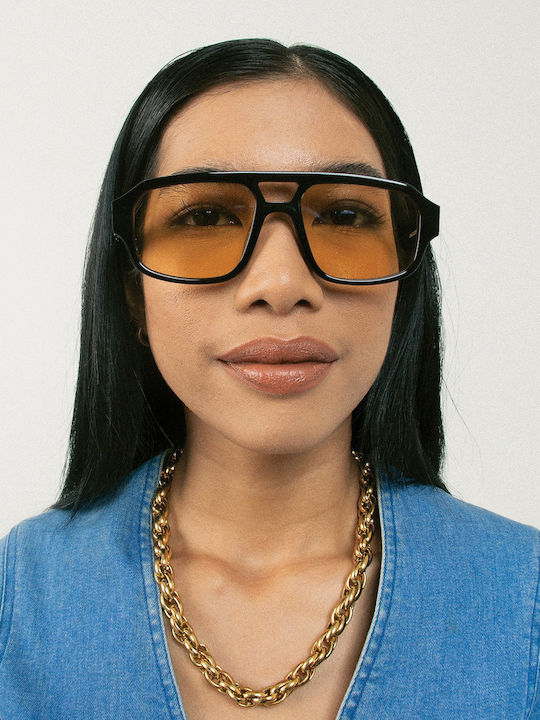 Oscar & Frank Makati Unisex Sunglasses with Black Frame and Black Lens