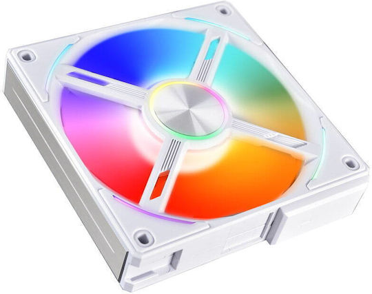 Lian Li UNI Fan AL Gehäuselüfter 120mm mit RGB Beleuchtung und Verbindung 4-Pin PWM 1Stück Weiß