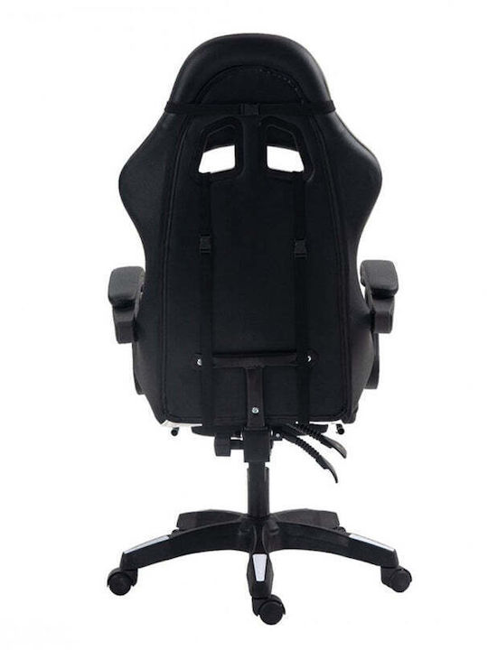 EKO EC Scaun Gaming Din piele ecologică cu Suport pentru picioare Neagră