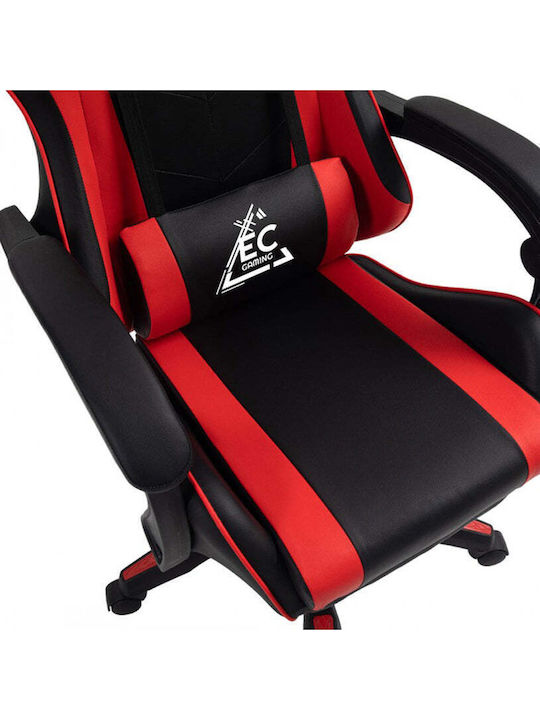 EKO EC Καρέκλα Gaming Δερματίνης με Υποπόδιο Κόκκινη
