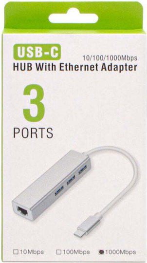 Diva Hub 3 Θυρών USB 3.0 με σύνδεση USB-A / Ethernet