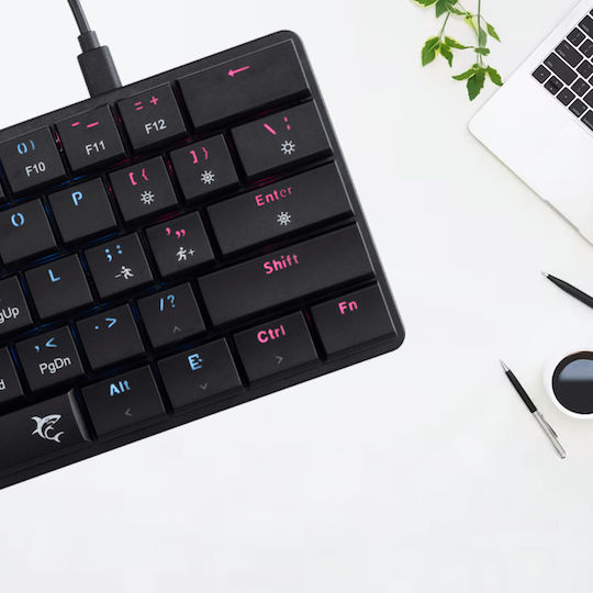 White Shark GK-006111 Nagamaki Gaming Mechanische Tastatur 60% mit Benutzerdefiniertes Rot Schaltern und RGB-Beleuchtung (Englisch US) Rot