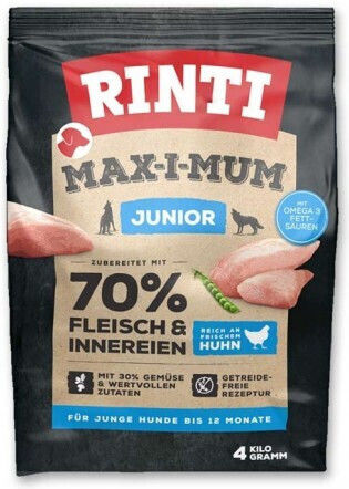 Rinti Max-i-Mum Junior 4kg Dry Food Grain-Free for Puppies with Chicken