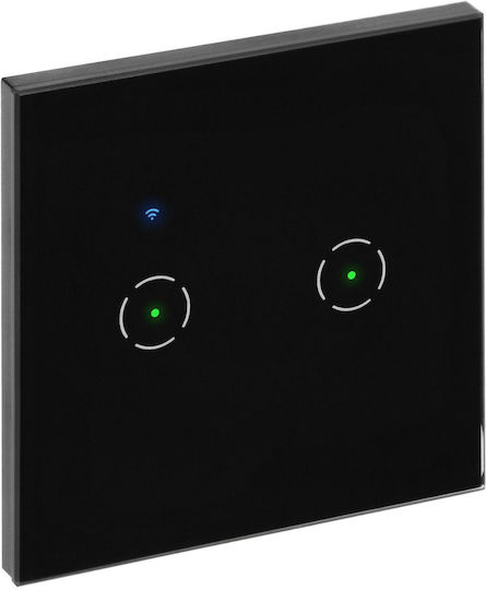 Orno Двоен Вграден Прекъсвач Wi-fi Tuya Smart Home Черен