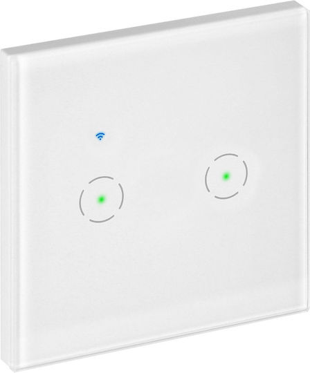 Двоен Вграден Прекъсвач Wi-Fi Tuya Smart Home Orno Бял