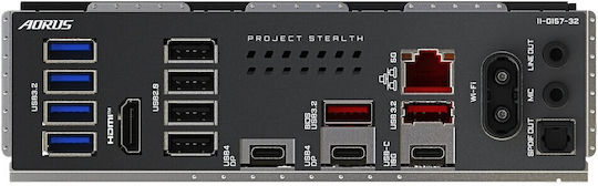 Gigabyte X870 AORUS STEALTH WiFi Mutterplatine ATX mit AMD AM5 Steckdose