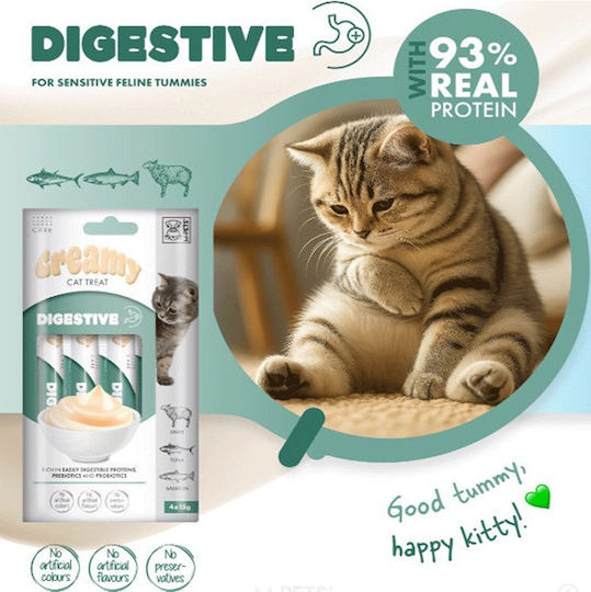 M-pets Cremă Răsfățuri pentru Pisici Funcții Digestive Miel Ton Somon 60gr