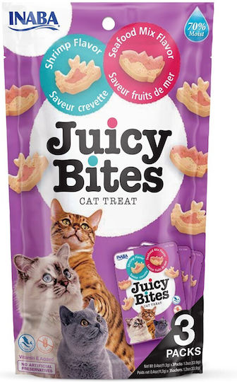 Inaba Juicy Bites Λιχουδιές με Γαρίδα & Θαλασσινά για Ενήλικες Γάτες 33.9gr