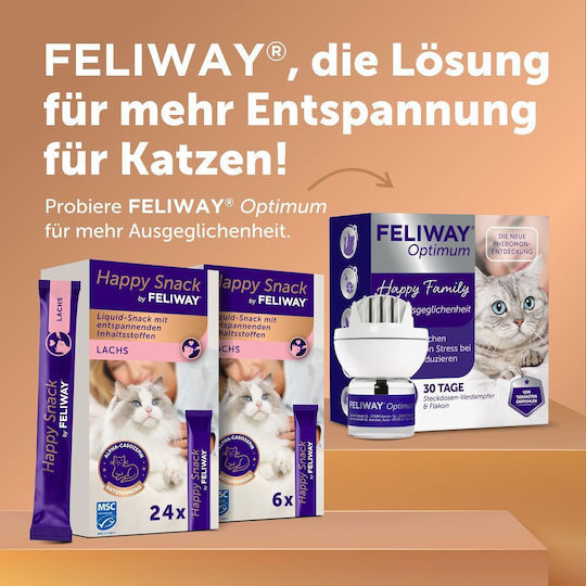Happy Snack By Feliway – Lachs 24x15g Katzenleckerlis & Snacks