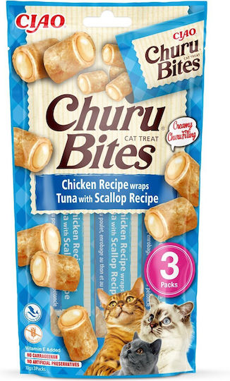 Inaba Churu Bites Chicken Tuna Scallops Cat Treats 3x10 G