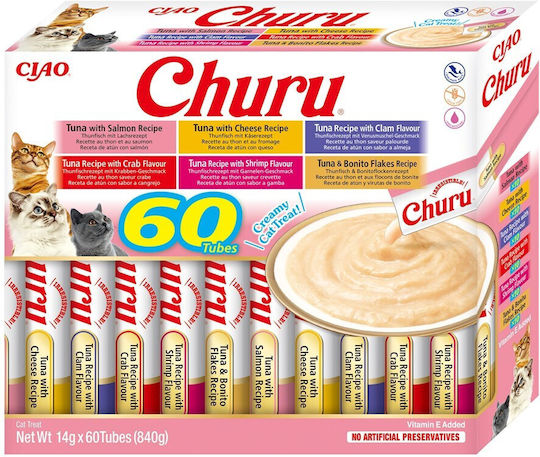 Inaba Churu Разнообразна кутия с риба Тунцови лакомства за котки 60 X 14 гр