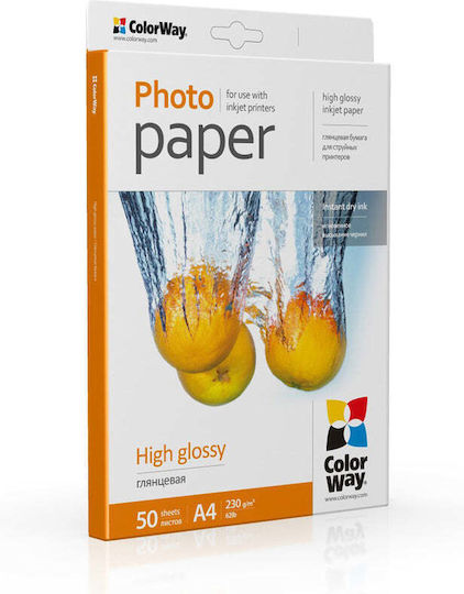 Colorway Hochglänzendes Fotopapier 50 Blatt A4 230 G M