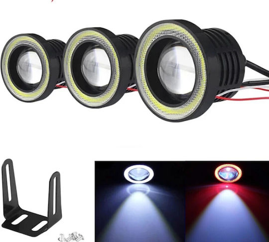 Σετ Προβολάκια Αυτοκινήτου Led Angel Eyes Κόκκινα Υψηλή Απόδοση Universal Tc-422