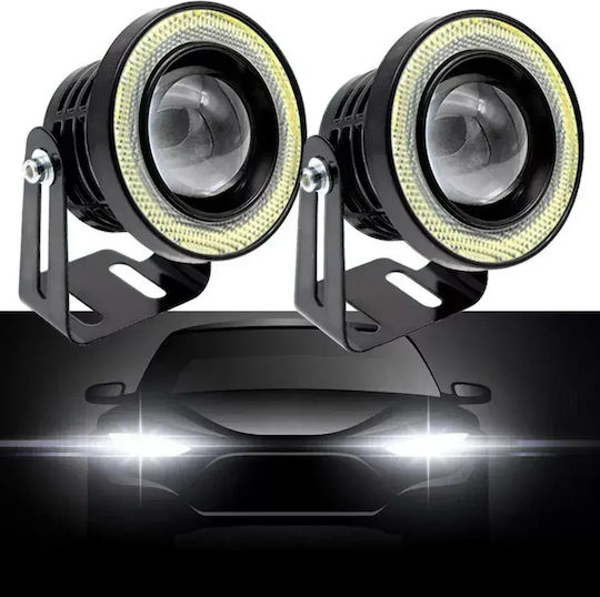 Set Motorrad-Scheinwerfer Led Angel Eyes Blau Hohe Leistung Universal Tc-423