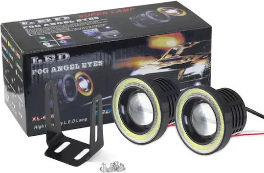 Set Motorrad-Scheinwerfer Led Angel Eyes Blau Hohe Leistung Universal Tc-423