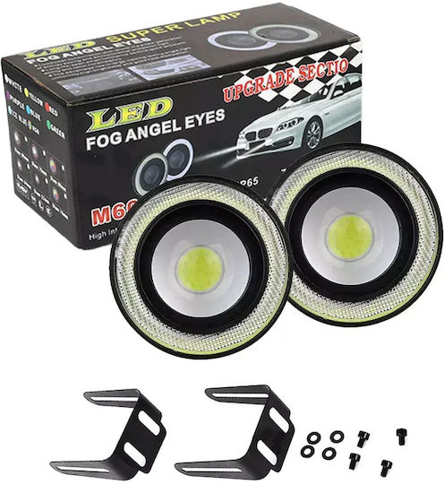 Set Motorrad-Scheinwerfer Led Angel Eyes Blau Hohe Leistung Universal Tc-423