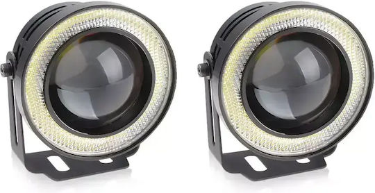 Σετ Προβολάκια Αυτοκινήτου Led Angel Eyes Κόκκινα Υψηλή Απόδοση Universal Tc-422