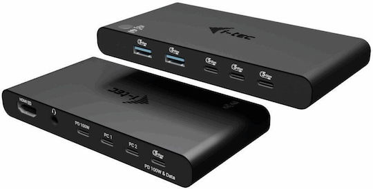 i-tec C31KVMHDMIDOCKPD KVM & Data Switch με HDMI / USB-C / Audio / USB