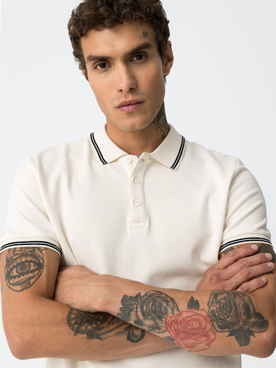 Short Sleeve Polo Shirt Beige