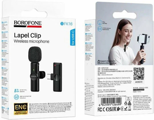 Borofone BFK16 Type C Wireless Lavalier Microphone for Mobile