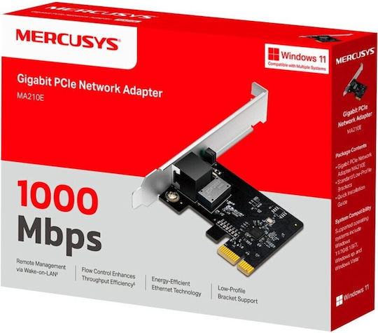 Gigabit Pcie Network Adapter Speed 1 Gbps Spec 1×rj45 Full-height Bracket/low-profile Bracket Feature Multi-speed Compatibility