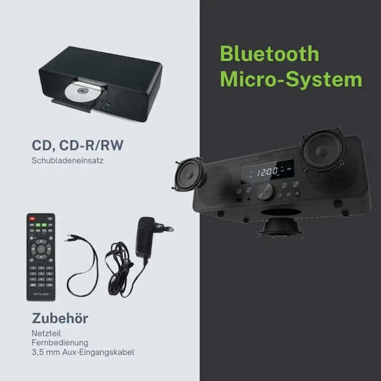 Muse Ηχοσύστημα 2.0 M-880FBC 80W με CD / Digital Media Player και Bluetooth Μαύρο