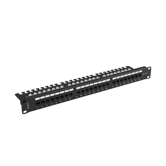 Lanberg Patch Panel 24port 1u 19" Cat 5e Utp Black Ppu5-1124-b