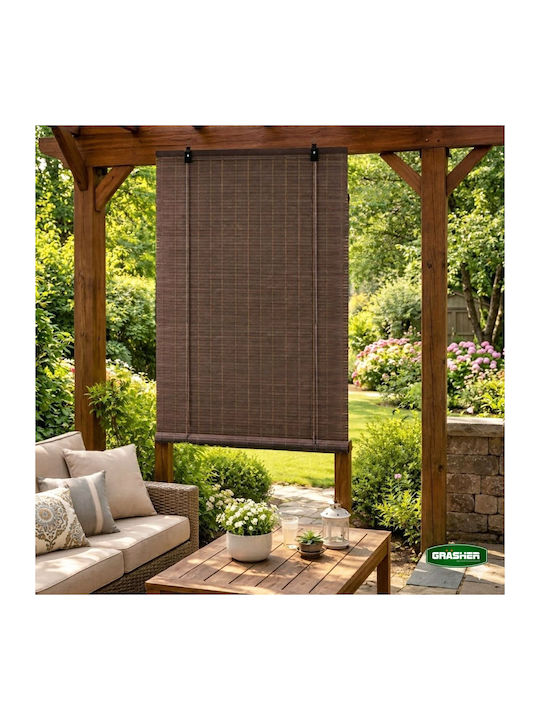 Grasher Bamboo Shading Blind In Brown Colour W120xH180cm