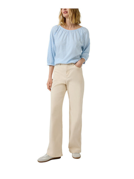 Women's Cotton Short Sleeve Light Blue Top