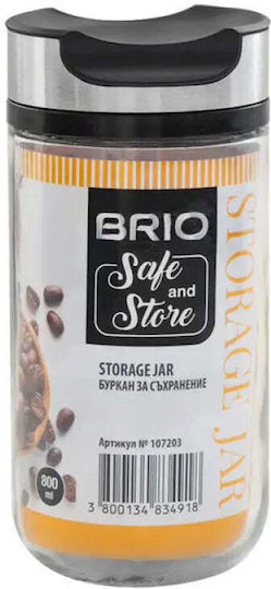 Brio Mate Βάζο Γενικής Χρήσης με Καπάκι από Ανοξείδωτο Ατσάλι Γκρι 800ml