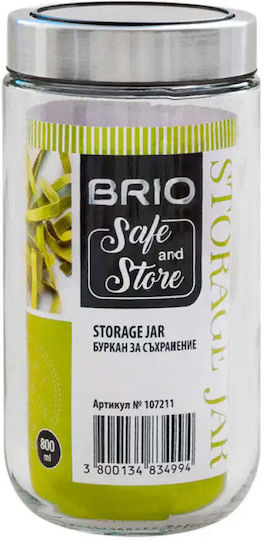 Brio Mate Βάζο Γενικής Χρήσης με Καπάκι Διάφανο 800ml