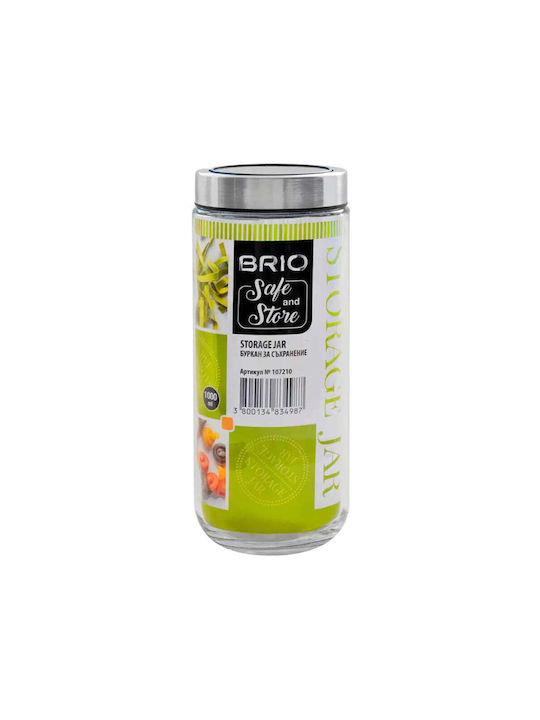 Brio Mate Allgemeine Verwendung Lebensmittelglas mit Deckel Transparent 1000ml 1 Stück