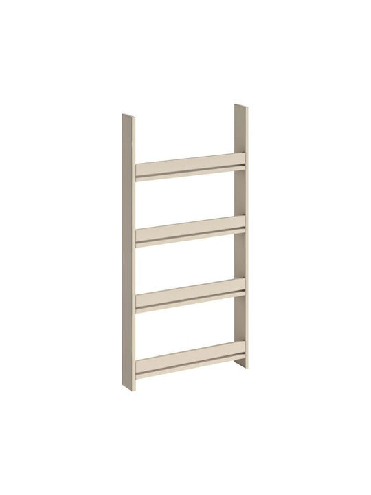 Wall Bookcase Wooden Beige 60x10x120cm