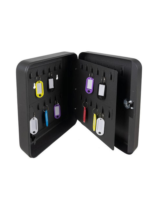 Agățătoare Chei De Perete Metalică 12 Compartimente Cu Încuietoare 25x20x8cm