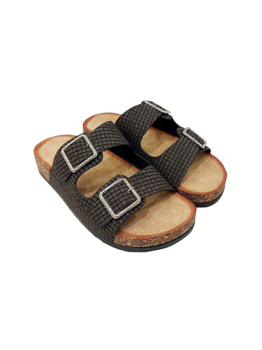 Damen Flache Sandalen Schwarz