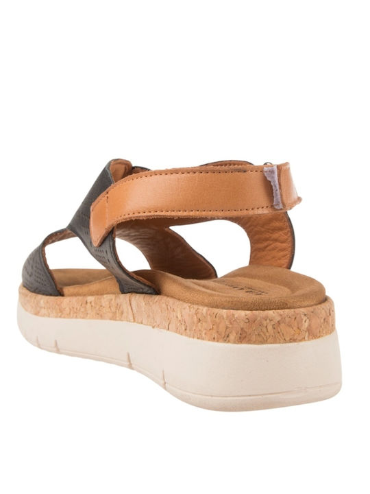 Leather Women's Flat Sandals Black